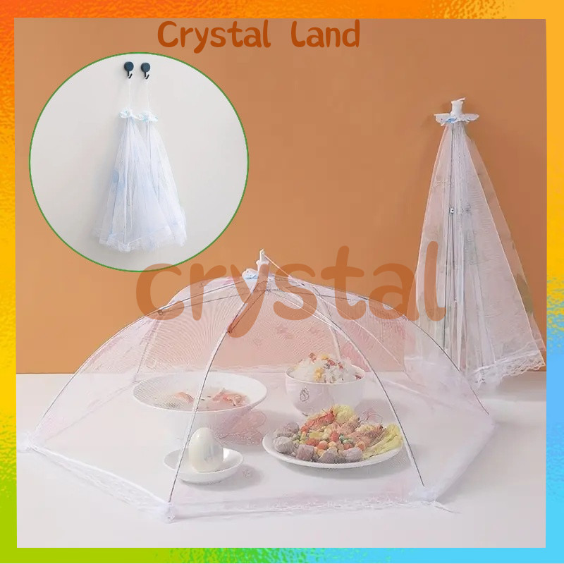 Tudung Saji Lipat Penutup Makanan Anti Lalat Serangga Food Cover / Penutup Makanan Penahan Ukuran Be