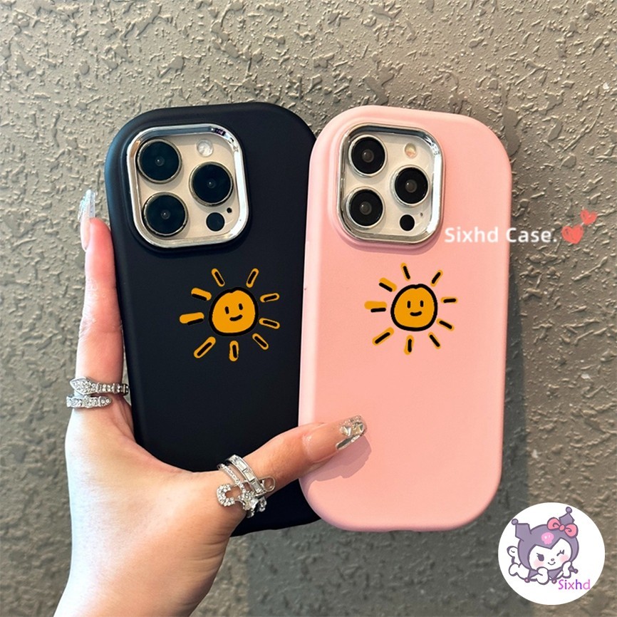 Sixhd 2 in 1 Candy Color For hp Casing Realme C51S C51 C53 C67 C55 C21Y C25 C15 C11 2021 Realme Note 50 C12 C35 C33 C30 C25Y C3 5 5I 5S 6I 8I 9I Narzo 50I 50A Prime Silicon Case 【Mawar merah muda merah hitam putih】 Simple INS Sun Couple SoftCase