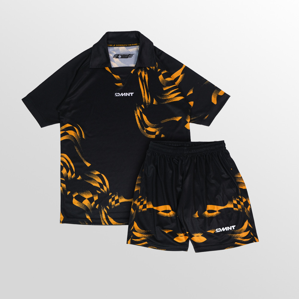 DMNT Jersey Setelan Badminton B-003 Black Gold