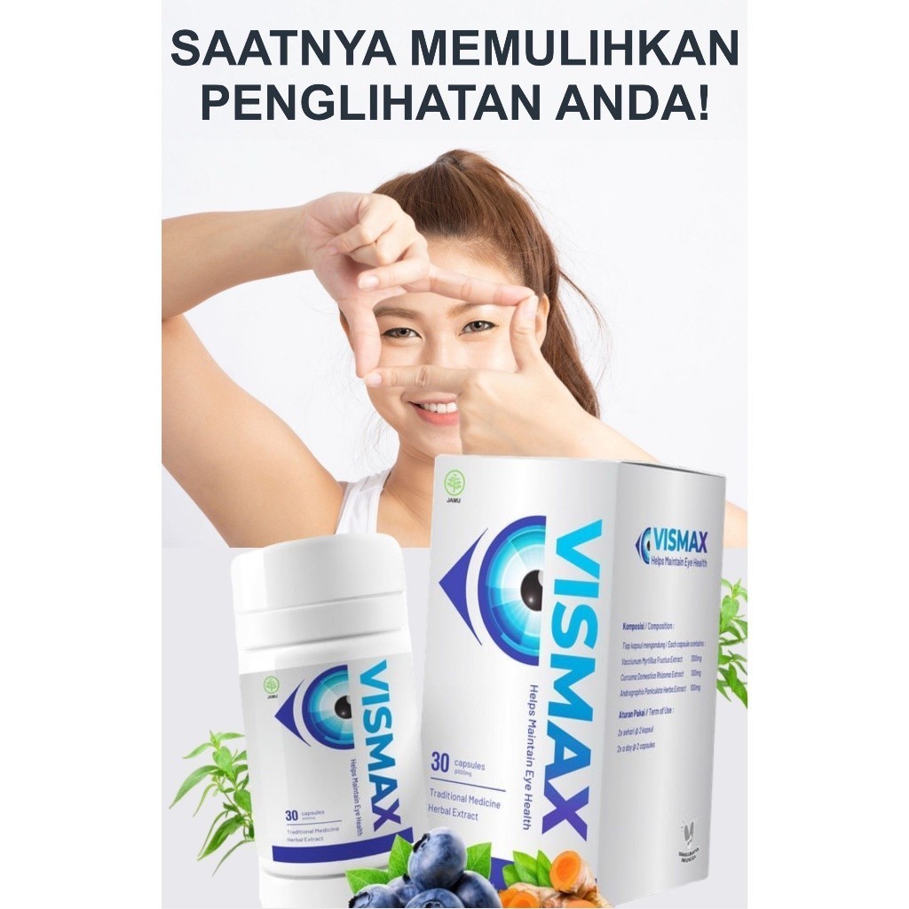 VISMAX ASLI ORIGINAL DISTRIBUTOR RESMI KAPSUL MATA MINUS KATARAK BERLEMAK SILINDER BURAM RABUN BPOM