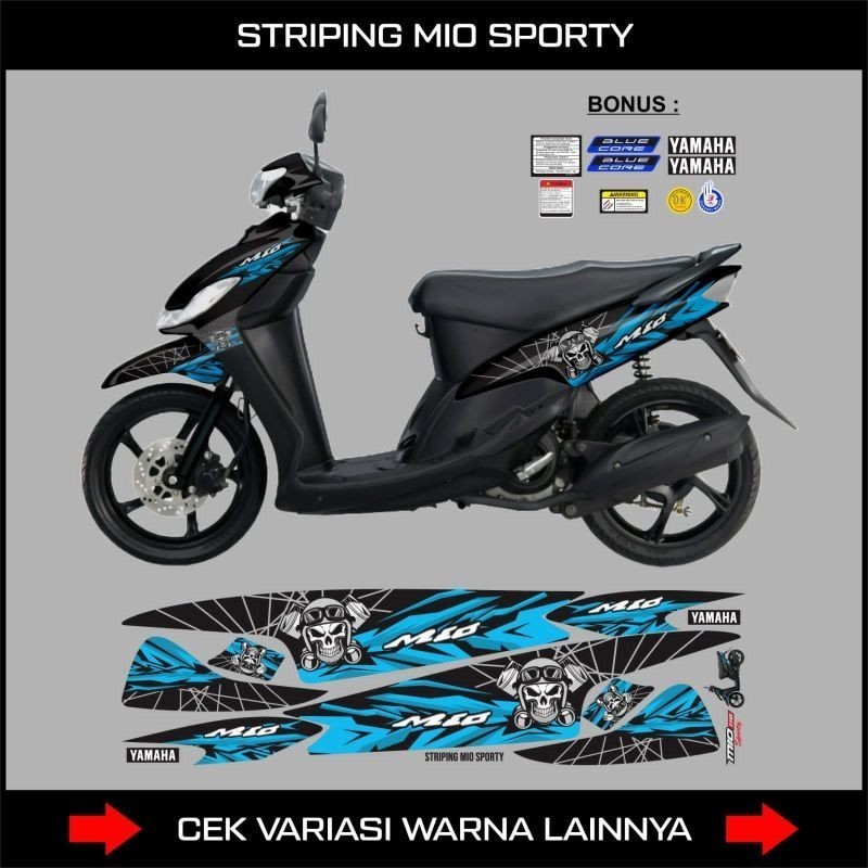 Striping Mio Sporty Motif Skull / Decal Stiker Yamaha Mio Sporty / aksesoris Mio Sporty/ Sticker Lis