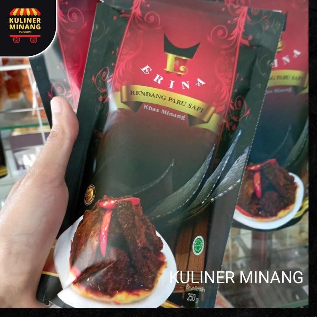 

Kuliner Minang Randang Paru Sapi Erina Oleh Oleh Cemilan Makanan Khas Padang Jajanan Snack
