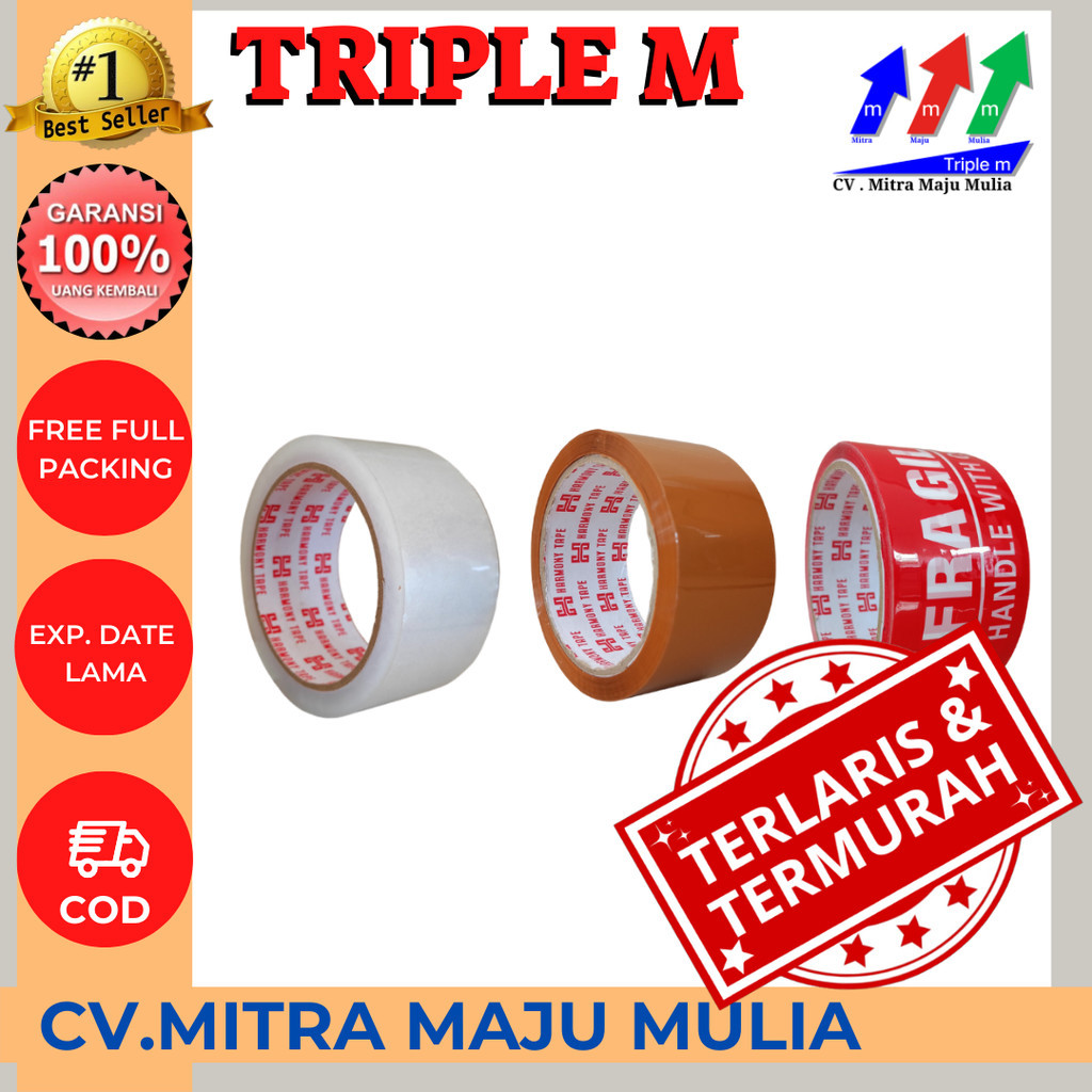 

LAKBAN FRAGILE BENING COKELAT PER ROLL / PCS