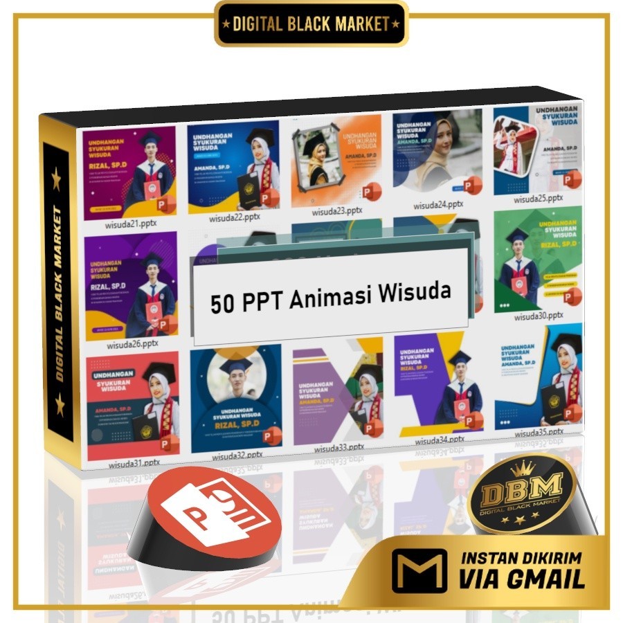 50 PowerPoint Animasi Wisuda