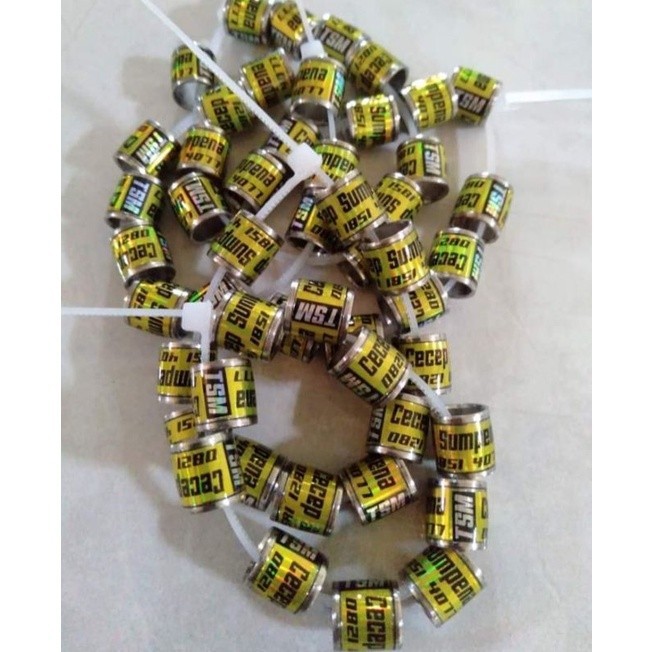 10 biji Ring Burung Merpati Cincin Burung Merpati Baja Roda standar Hologram