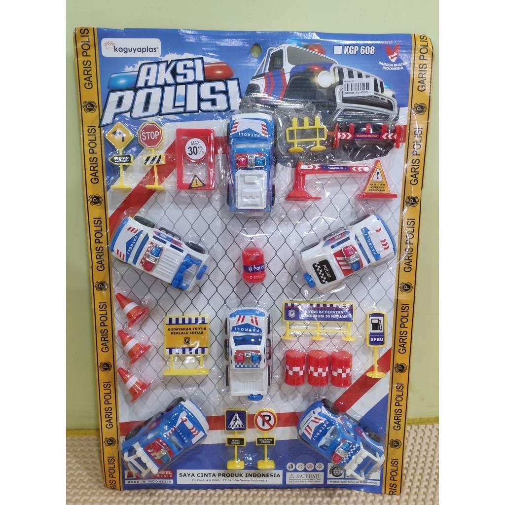 Mainan anak Mobil Polisi Rambu Lalu Lintas Set