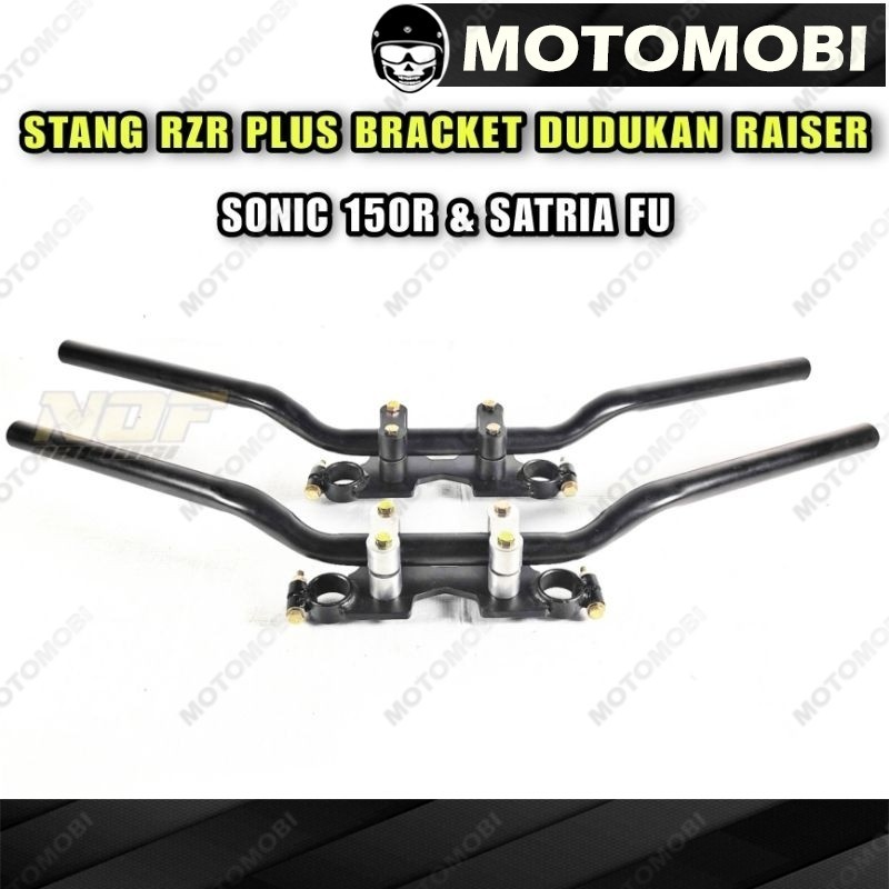 Paket Stang Rzr Satria Fu & Sonic 150r Dudukan Setang Bracket Breket Pangkon Riser Raiser Sonic & Sa