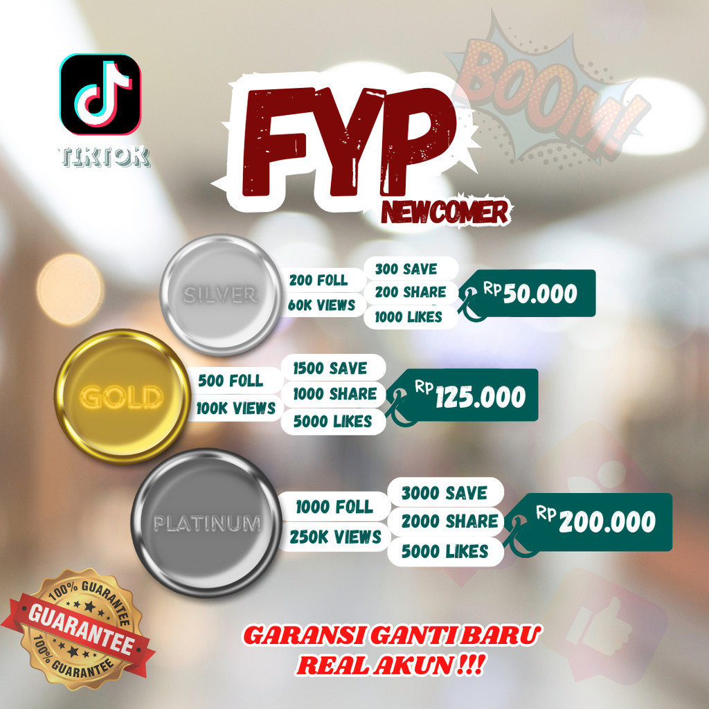 Tiktok PAKET FYP LENGKAP SAVE SHARE LIKE VIEW