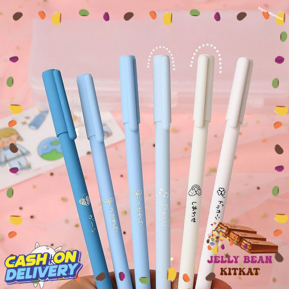 

| JBK | Pulpen Gel 6IN1 Motif Polos Warna Pastel Gaya Korea / Alat Tulis Pena Cair 0.5mm / Pena Rainbow Perlengkapan Sekolah Import A48