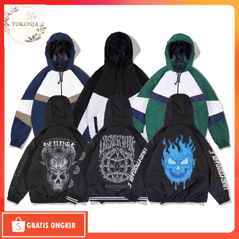 Jaket Kekinian / [N01301] Jaket Bomber Hoodie Kombinasi Distro Motif TNA