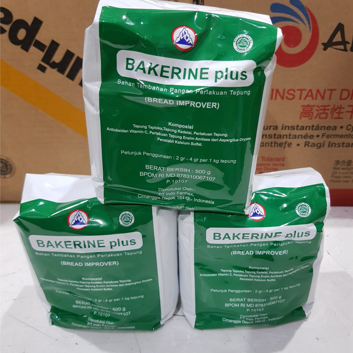 

BREAD IMPROVER BAKERINE PLUS 500 gram / PELEMBUT ROTI bakerin GROSIR