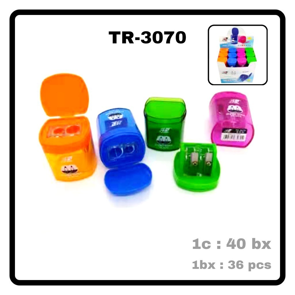 

MJ Peruncing Polos 2 Lobang Seri TR/Sharpener/ Rautan Pensil / Serutan
