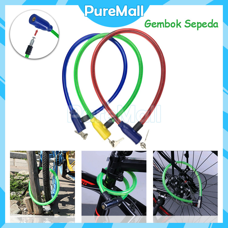 Gembok Sepeda Helm Cable Lock / Kunci Sepedah / Kunci Gembok Sepeda Lock Ring
