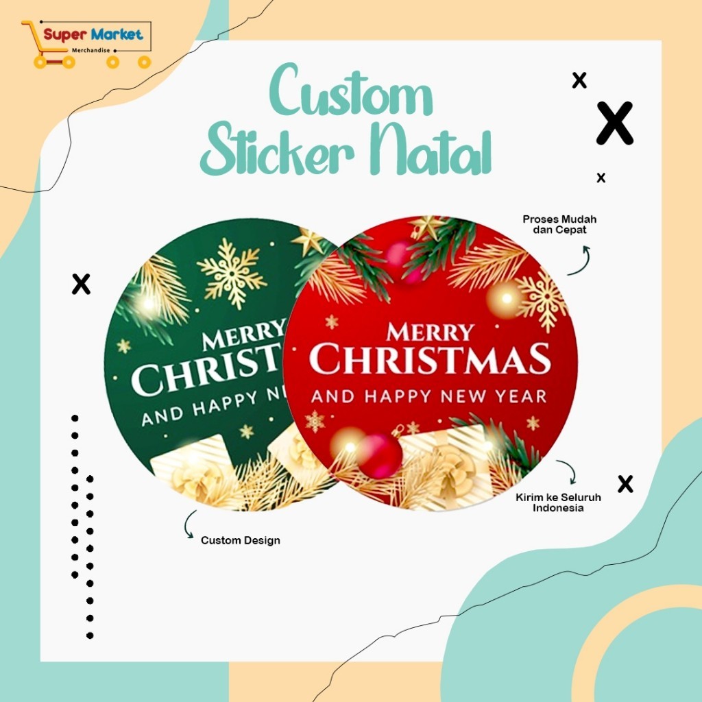 

Promo Cetak Stiker Toples Bulat Custom | Stiker Natal Merry Christmas | Sticker Bulat | Stiker Kemasan Parcel | Sticker Hampers