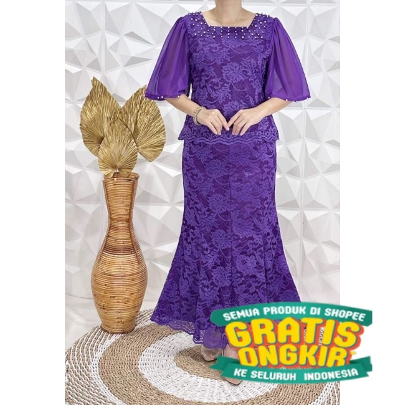 Setrok brukat premium Pecah 8, setrok kebaya wanita, setelan rok gereja 500gram/ Menyala