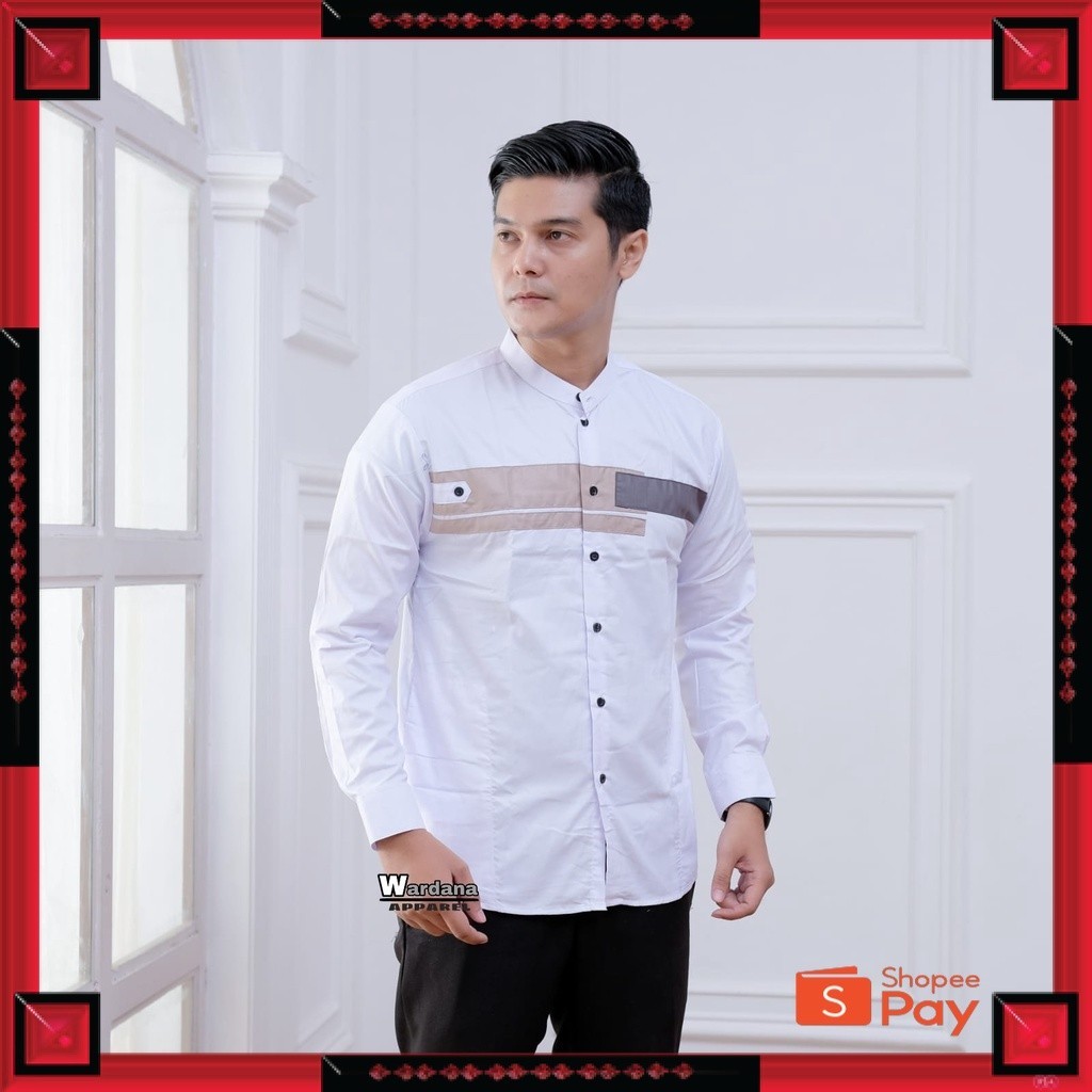 KAIN ADEM LEMBUT HALUS TEBAL / TERMURAH Kemeja Koko YORDAN Koko Pria Putih Kemko Putih Seragam Hadro