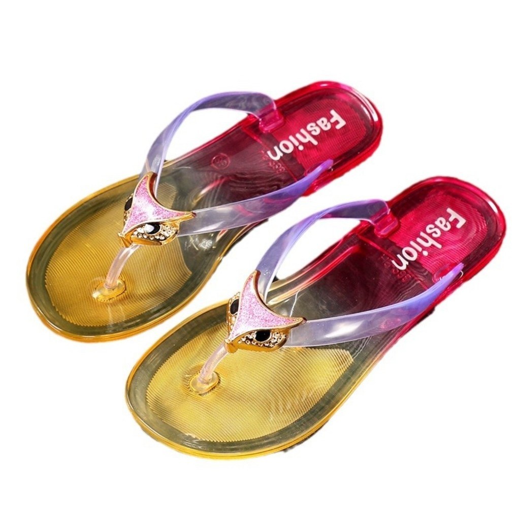 OKAIDO STORE Sandal Jepit Wanita Fashion Korea Style Bahan Elastis Silikon Model Fox Terbaru