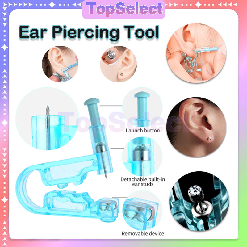 Alat Tindik Telinga Kuping Hidung Piercing Steril Tidak sakit + Anting/Ear Studs Piercing Device/ No