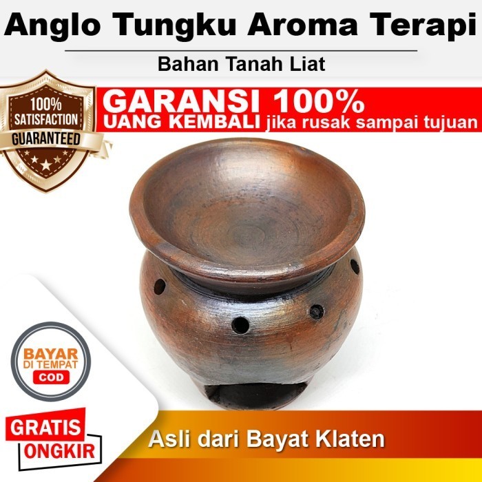 Anglo Tungku Gerabah Aroma Terapi Bakar Ratus Dupa Bukhur Tanpa Tutup Tanah Liat - Tatakan Tanpa Lub