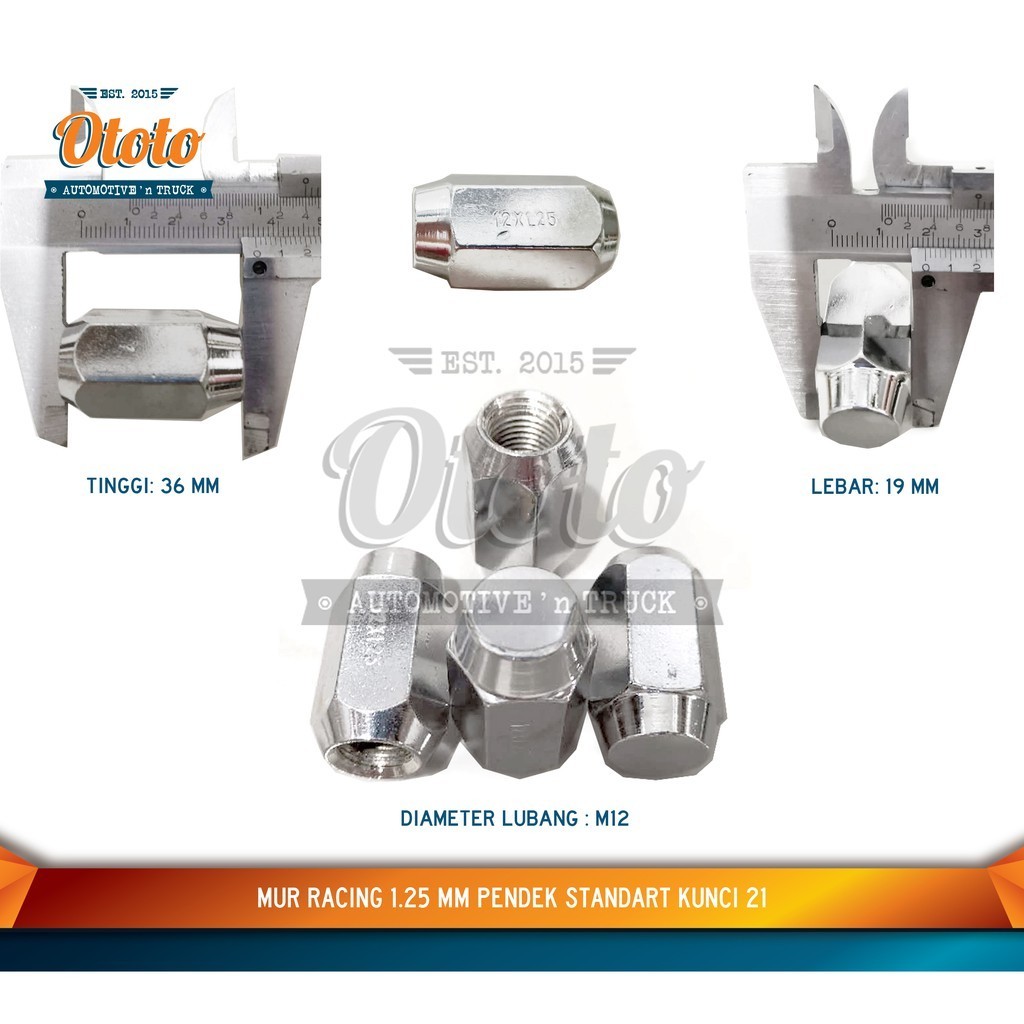 Mur Racing Mur Radial Baut Roda 1.25mm Pendek (Std) FUJITA Kunci 21