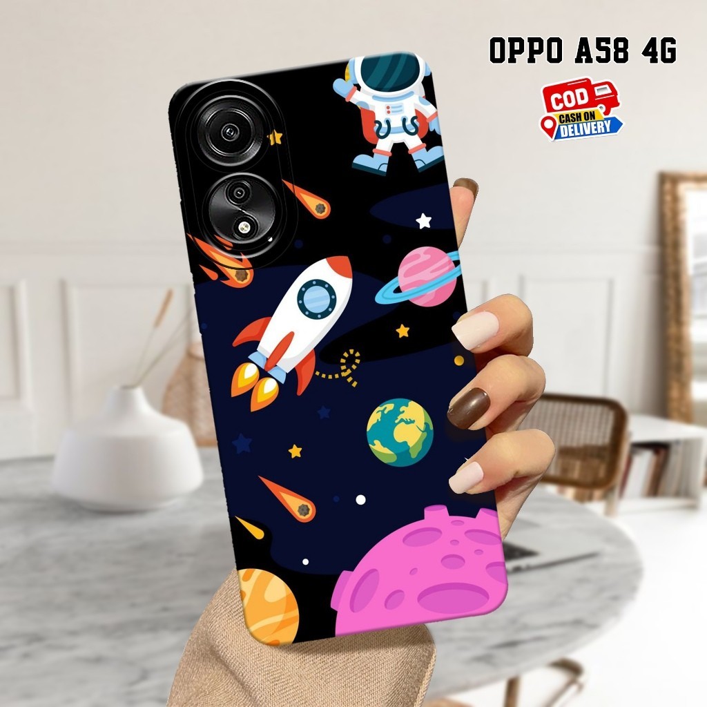 Case OPPO A58 4G - Softcase OPPO A58 4G - Fashion Case Astronot - Casing OPPO A58 4G - Softcase Pro 