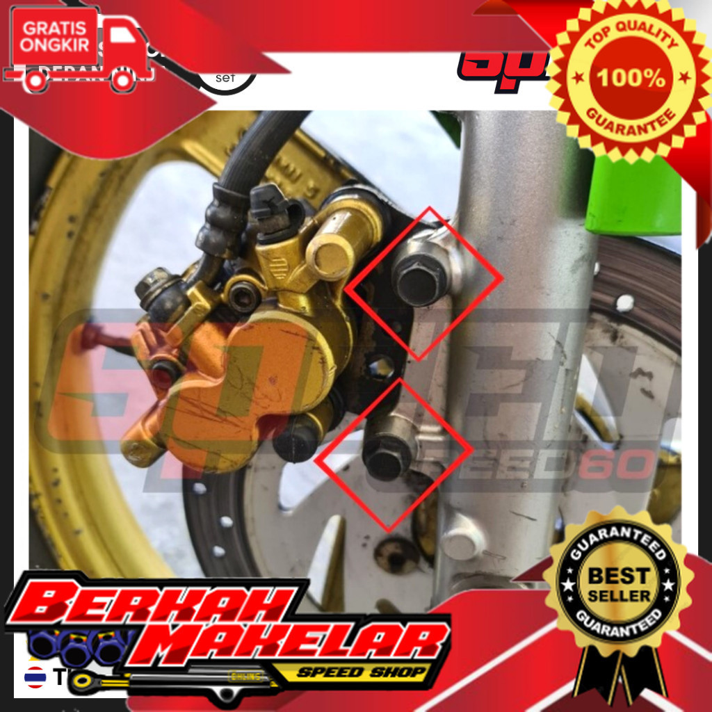 Baut bottom Shock Depan Ninja R RR Stainless Custom Bubut Handmade (2baut)