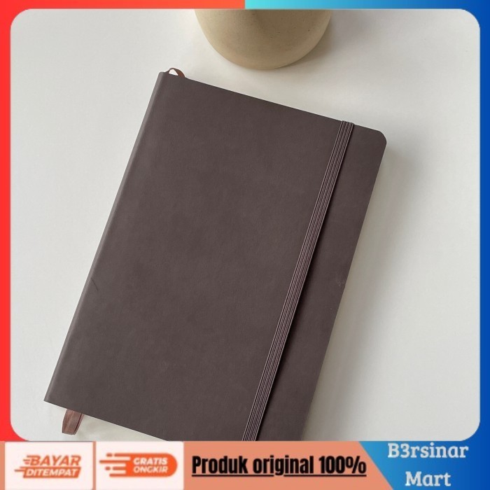 

[KUALITAS TERBAIK] Notebook Clasic Leather - Grey, Blank