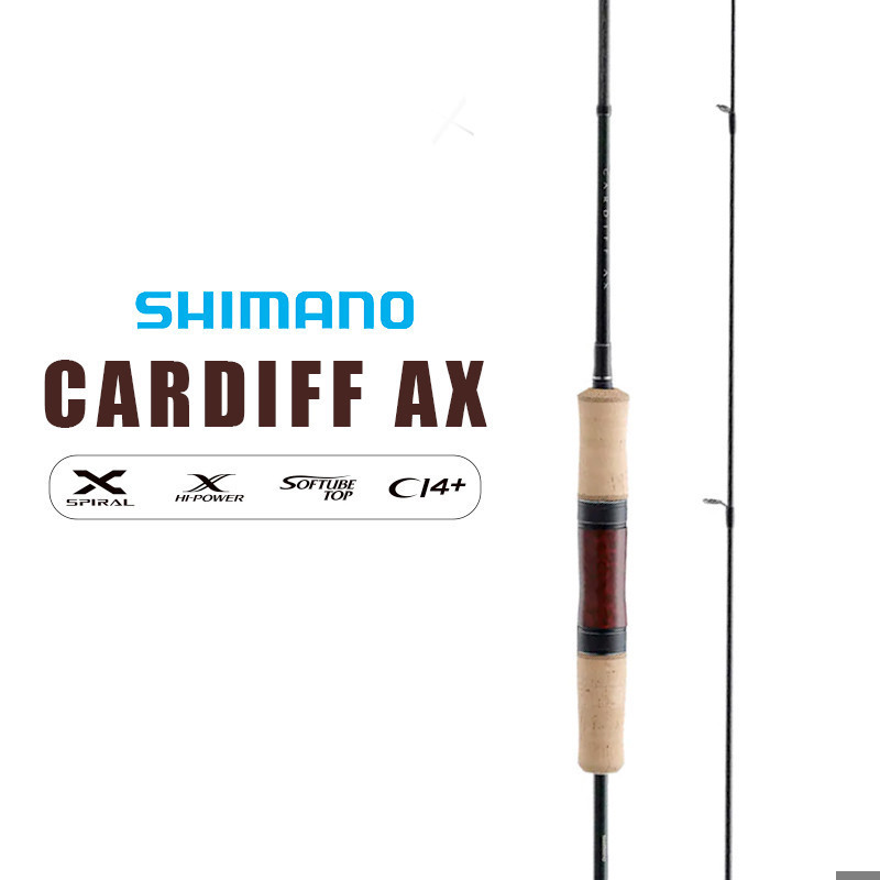 Shimano Original CARDIFF AX Fishing Rod 2 Sections CI4+ HI-POWER X For Trout Portable Travel Ultrali
