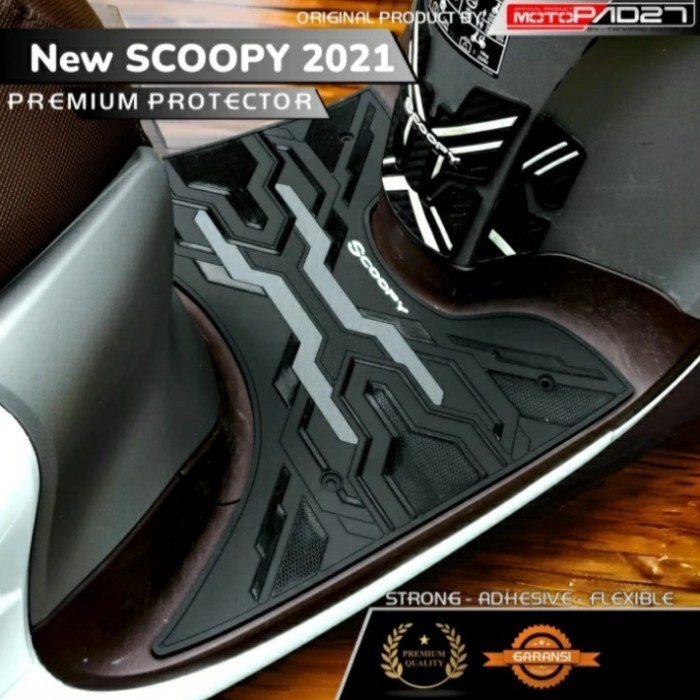 ORIGINAL Karpet alas pijakan kaki New SCOOPY 2021-2023 RUBBER - Hitam, RUBBER