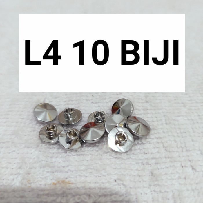 KANCING BAUT L4 L5 STAINLESS ISI 20 BIJI TUTUP BAUT L STAINLESS - L4 10PCS -RCHD89