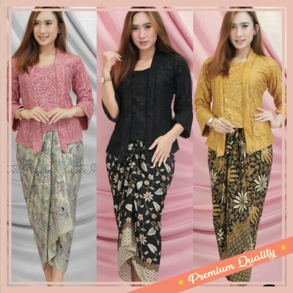 Kebaya buat Wedding kondangan Modern Remaja Murah / Setelan Kebaya Modern Brukat Model Kutubaru, Set
