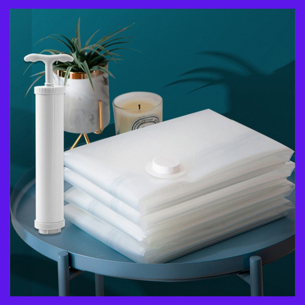 inovasi_tani-Kantong Plastik Pakaian Vacuum Bag 10 PCS with Hand Pump Pompa / Plastik Vacum Baju Kan