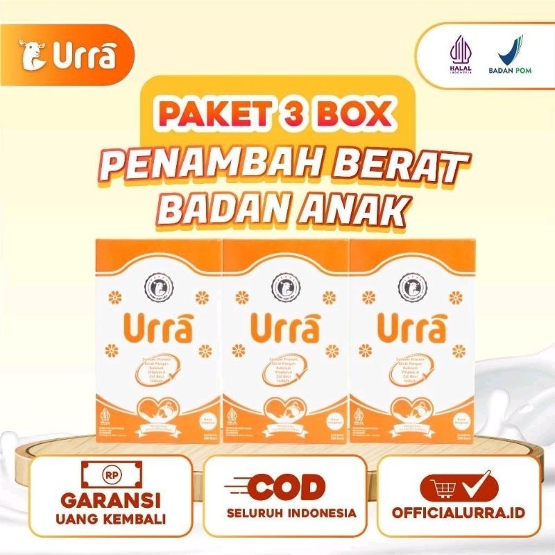 

PAKET 1 BOX URRA [READY STOCK] PAKET 3 BOX URRA Susu Kambing Saanen Untuk Penambah Berat Badan & Tinggi Badan Anak - 3 Box
