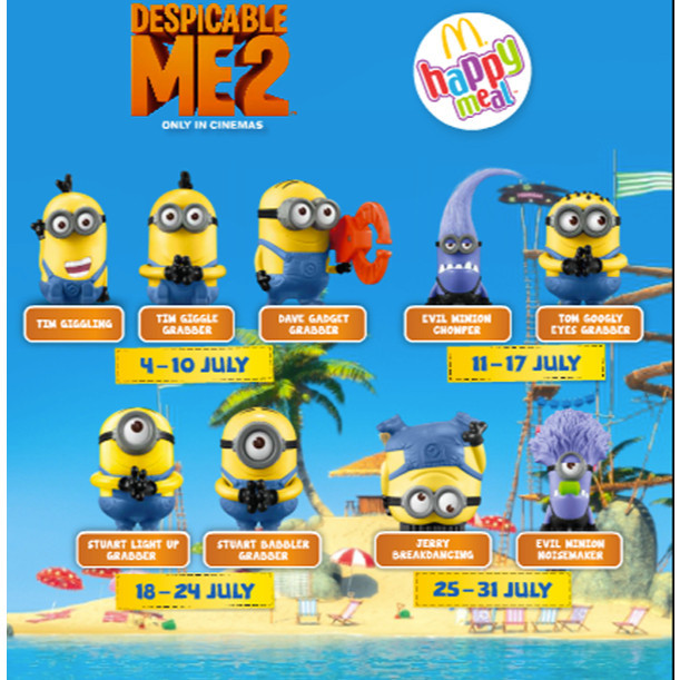 DM2 2013 Mainan Anak Hadiah Happy Meal Meals McD McDonald McDonalds Minions Minion Movie Despicable 