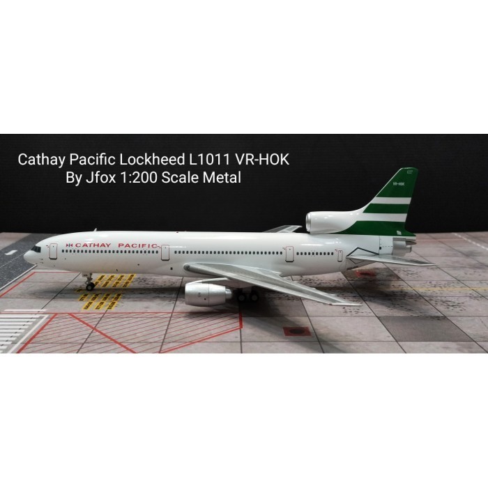 DIECAST PESAWAT TERBANG Cathay Pacific Lockheed L1011 VR-HOK By Jfox 1:200 Skala Metal AIRCRAFT DIEC
