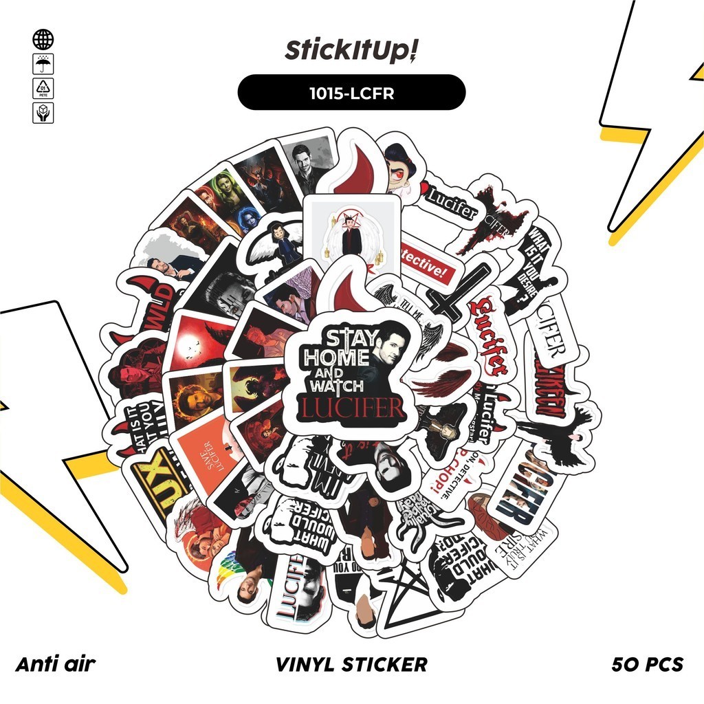 

COD✨ 100 Pcs Stiker Pack Lucifer Lucu Aesthetic Vynil Waterproof untuk Freebies Sticker Buku Journal Casing HP Laptop