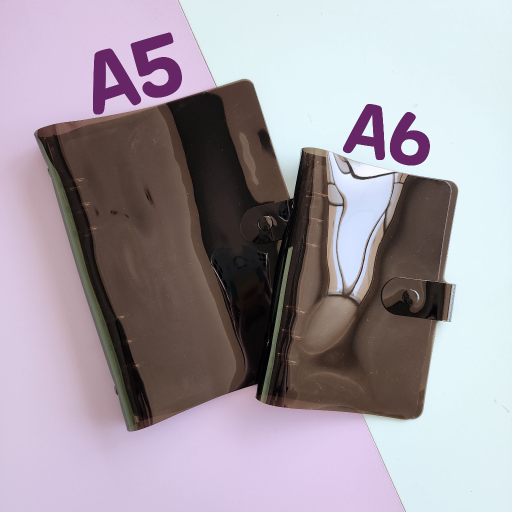 

[Gongjin] Binder Jet Black Jelly A5 A6 6 Ring Lubang Holes Organizer