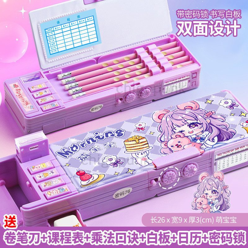 

Kotak Pensil Tempat Pensil Magnet Karakter Kotak Pensil Magnet Karakter Dengan Rautan Mini Pensil Case Sanrio Kuromi Hologram Lucu