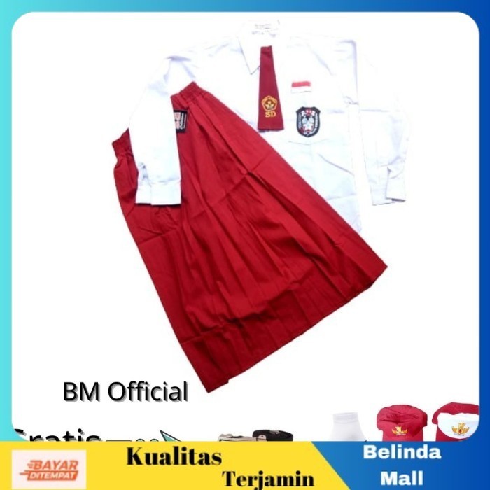 

⭐COD⭐ MURAH Baju Seragam Merah Putih Anak Sekolah SD Panjang Cewek Cewe Perempuan TOPI MERAH, KLS 1