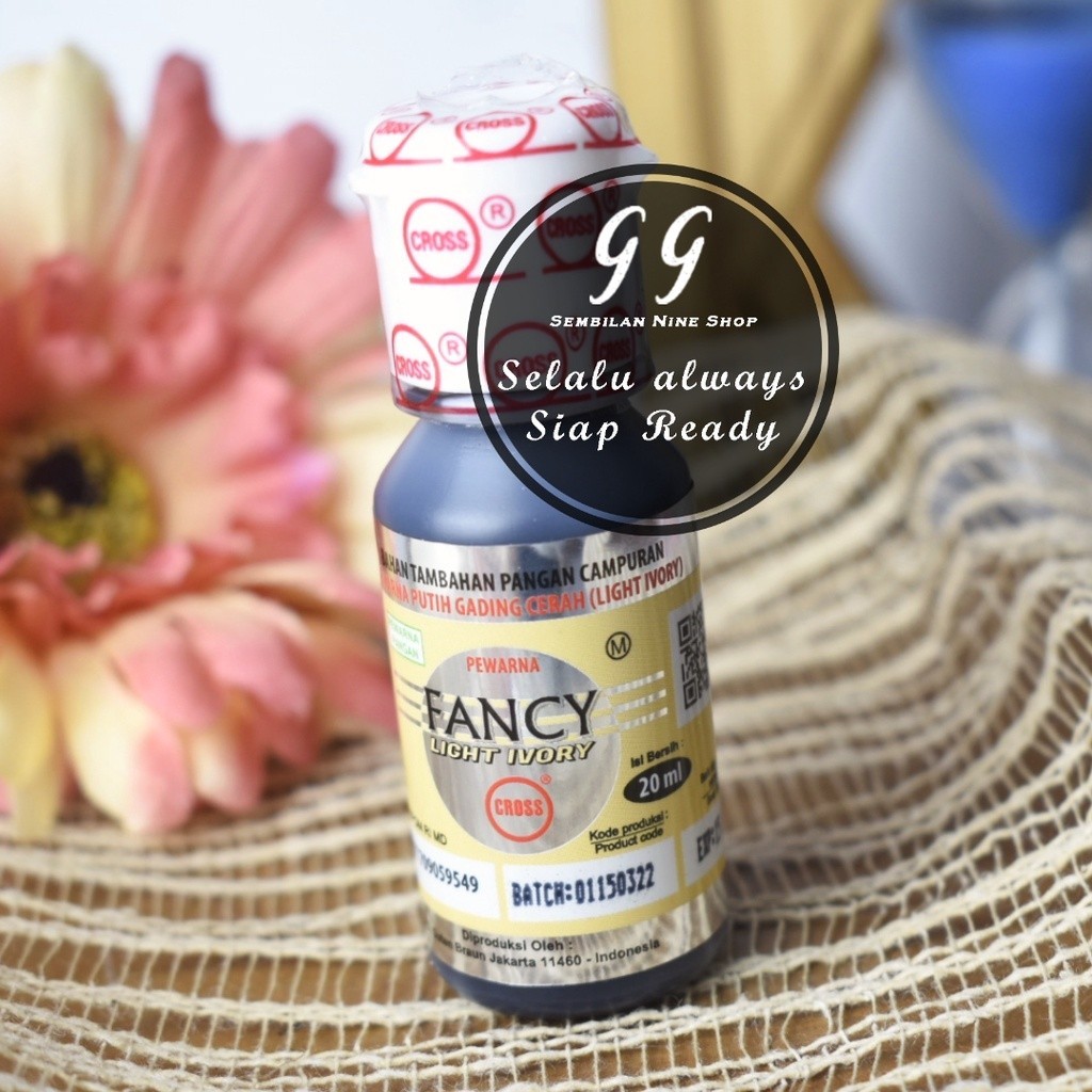 

FANCY LIGHT IVORY Cross Food Coloring Oil Base 20 ML Pewarna Makanan Edible Colours