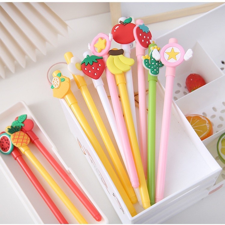 

SMM Pulpen Gel Karakter Kartun Buah Pena Karakter 3D 0.5mm Lucu Pen Cute Student Japanese Alat Tulis Kantor Sekolah Tinta Cair Ujung Lancip