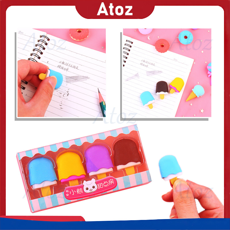 

Penghapus Set Cute / Penghapus Pensil Model Ice Cream Donat Lolipop / Penghapus Pensil Karakter Lucu