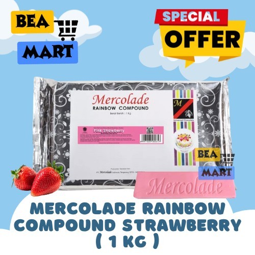 

Coklat Batang Mercolade Strawberry 1kg | Mercolade Rainbow Pink Chocolate Compound / Cokelat Blok Stoberi Merah Muda 1 kg