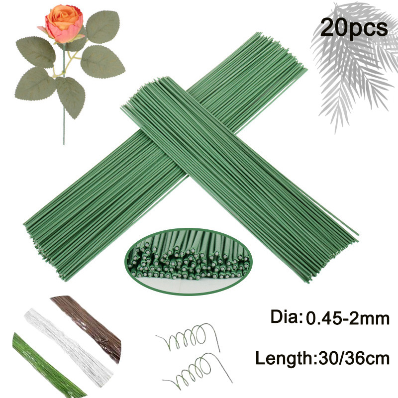 

20Pcs 0.45mm/0.9mm Diameter Floral Wire High Quality Paper Covered Artificial BranchesIron Wire For DIY/nylon Flower Accessory