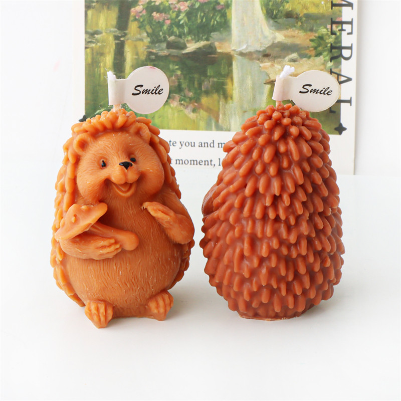 

Cute Hedgehog Candle Mold 3D Cartoon Animal Hug Mushroom Apple Soap Craft Plaster Making Kit DIY Handmade Mold Home Decor Gifts