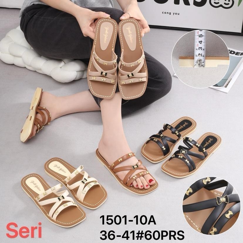 Sandal Teplek Tali Pita Wanita / Sandal Selop Slip On Flat Wanita / Sandal Wanita Balance 1501-10A