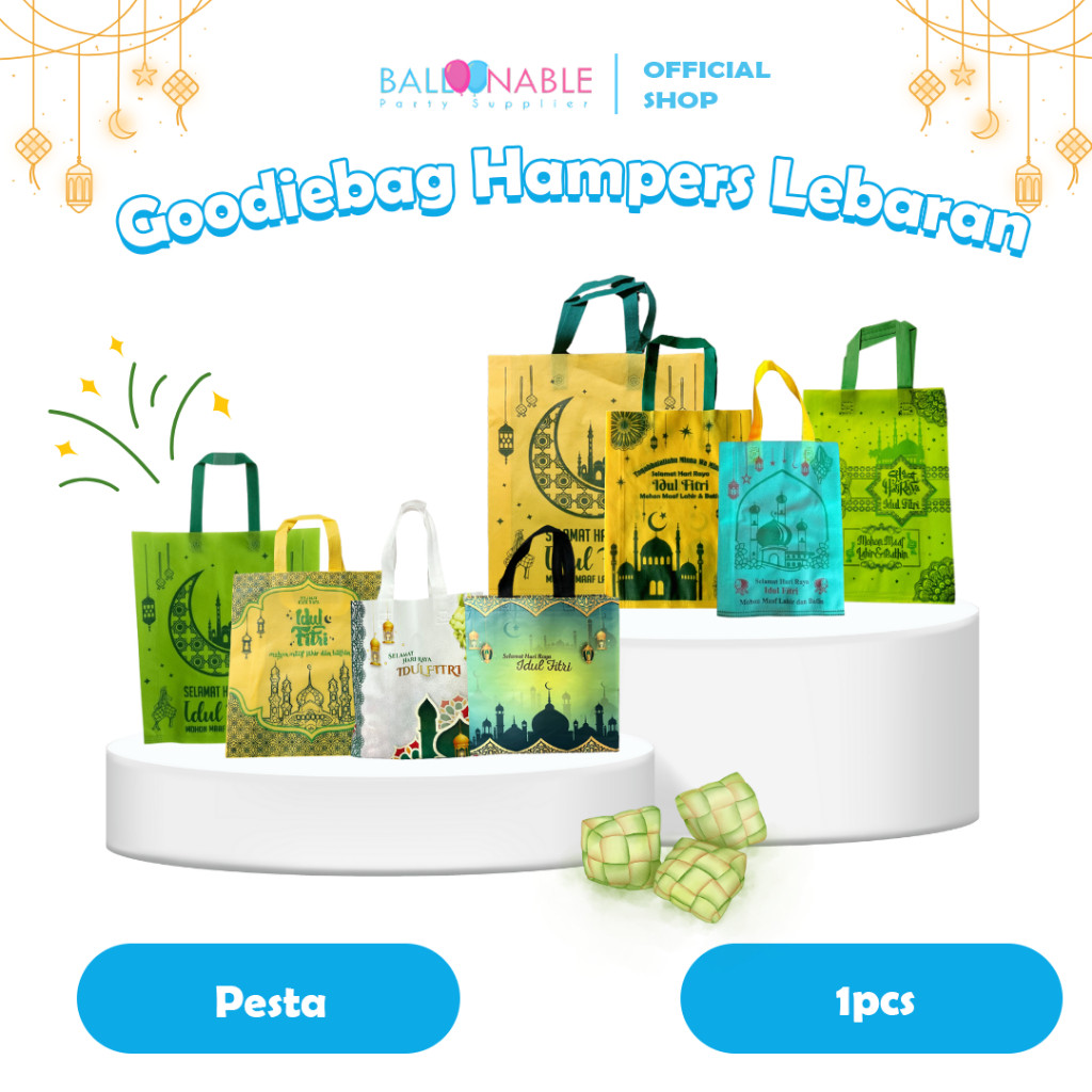 

[ HARGA SPESIAL ] 12pc Tas Hampers Idul Fitri / Tas Goodie Bag Hampers Bahan Spunbond