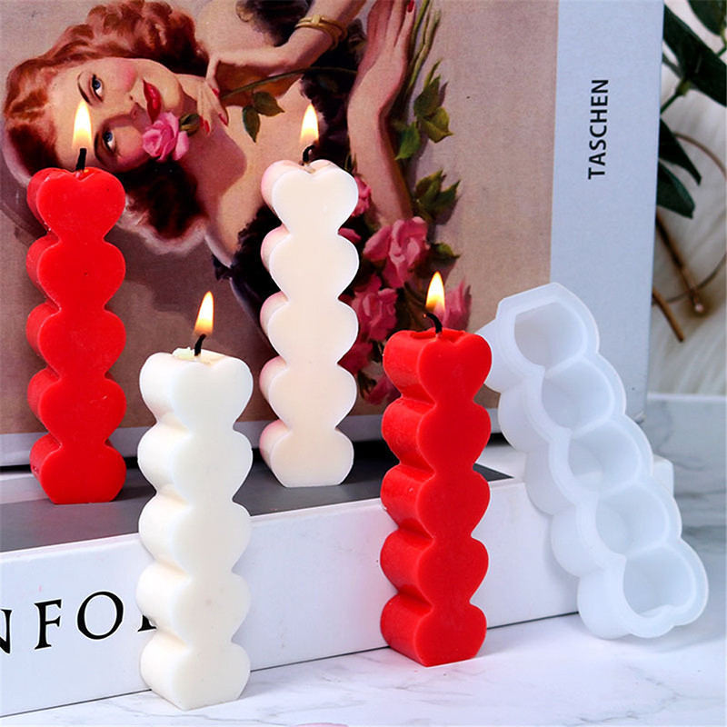 

5 Heart Shape Candle Mold Clear Cylinder Candle Mould For Wedding Party Dinner Candle Making DIY Handmade Scented Candles