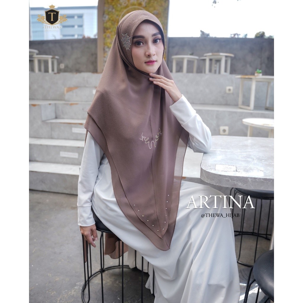 COD THEWA - HIJAB | KERUDUNG | KHIMAR | BERGO “ARTINA” PAYET lancip Super Premium 2 LAYER