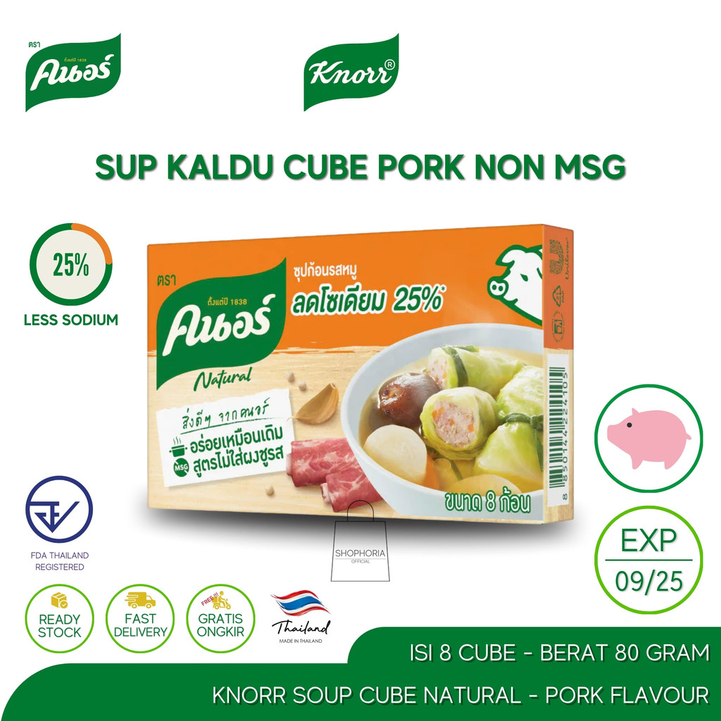 

Knorr Cube Kaldu Babi Natural - Non MSG - Isi 8 - 80 Gram Thailand